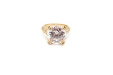 Gold Plated Sterling Silver 925 Cubic Zirconia Ring Size 6