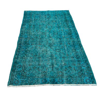 Distressed Turkish Rug 192 X 107 cm Wool Vintage rug, Over-dyed