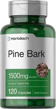 Horbäach Pine Bark Extract Capsules 1500Mg, 120 Count, Non-Gmo and Gluten Free