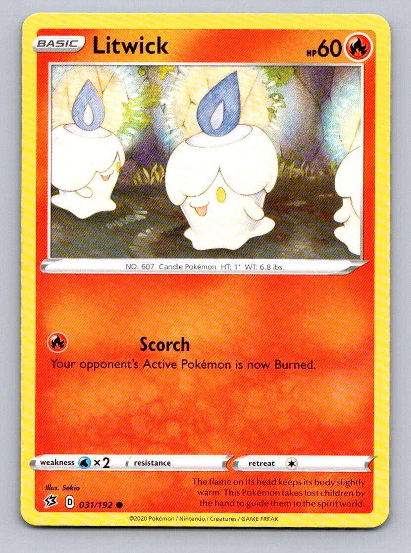 2020 Pokemon Card Rebel Clash Litwick 31/192