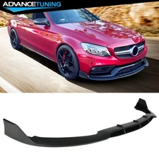 For 15-20 Benz W205 C-Class C63 AMG 2DR 4DR B Style Front Bumper Lip Splitter PU