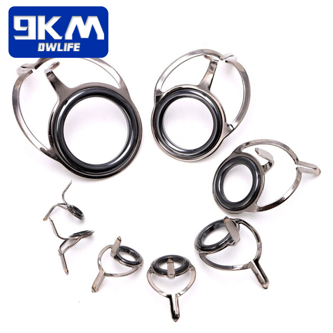 10Pcs Single Size 6#-50# Vintage Oval Fishing Rod Guides Rod Repair  Building