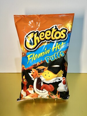   New Limited Cheetos Flamin Hot Puffs Cheese Cheddar Crunchy Bag 8.5oz