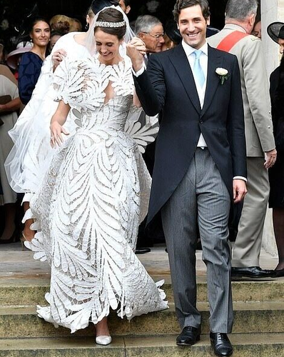 $40000 Oscar de la Renta Fern Embroidered Wedding Gown Dress 0 2 + Veil & Jacket - Picture 11 of 24