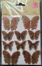 BUTTERFLY STICKER "BEAUTIFUL BUTTERFLY RAISED: 10 TOTAL NICEFOR CRAFTS GIFTS.