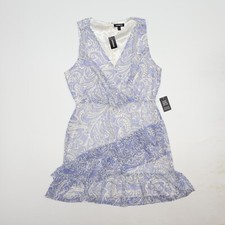 NEW Express Paisley Ruffle Wrap-Front Dress Light Purple Women's Size M