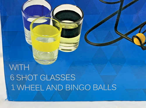 DRINKING BINGO ~ Fun Drinking Game Set W/ Metal Cage & Color Coded Shot Glasses - Picture 3 of 7