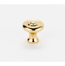 Alno A817-34-PB/NL 3/4" Knob Unlacquered Brass