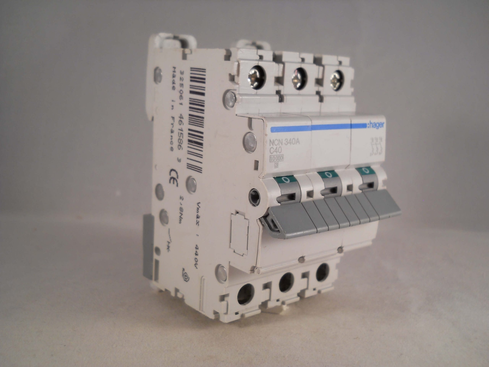 Hager MCB 40 Amp Triple Pole 3 Phase Circuit Breaker Type C 40A NCN340A