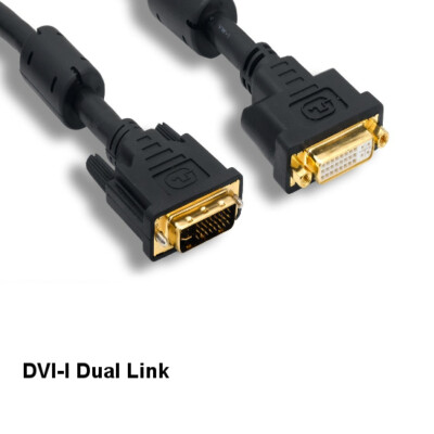 KNTK 6ft DVI-I 24+5 Extension Cord Integrated Dual Link Digital/Analog Cable TV