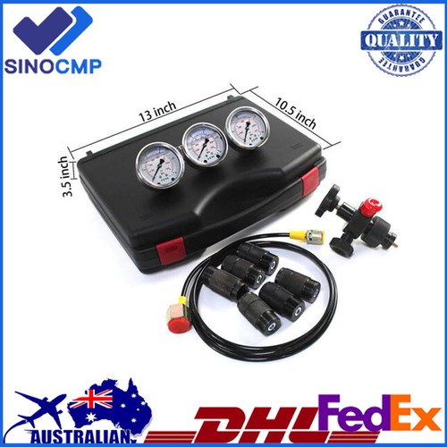 Hydraulic Nitrogen Accumulator Charging System Pressure Gauge Test Kit - 第 1/11 張圖片