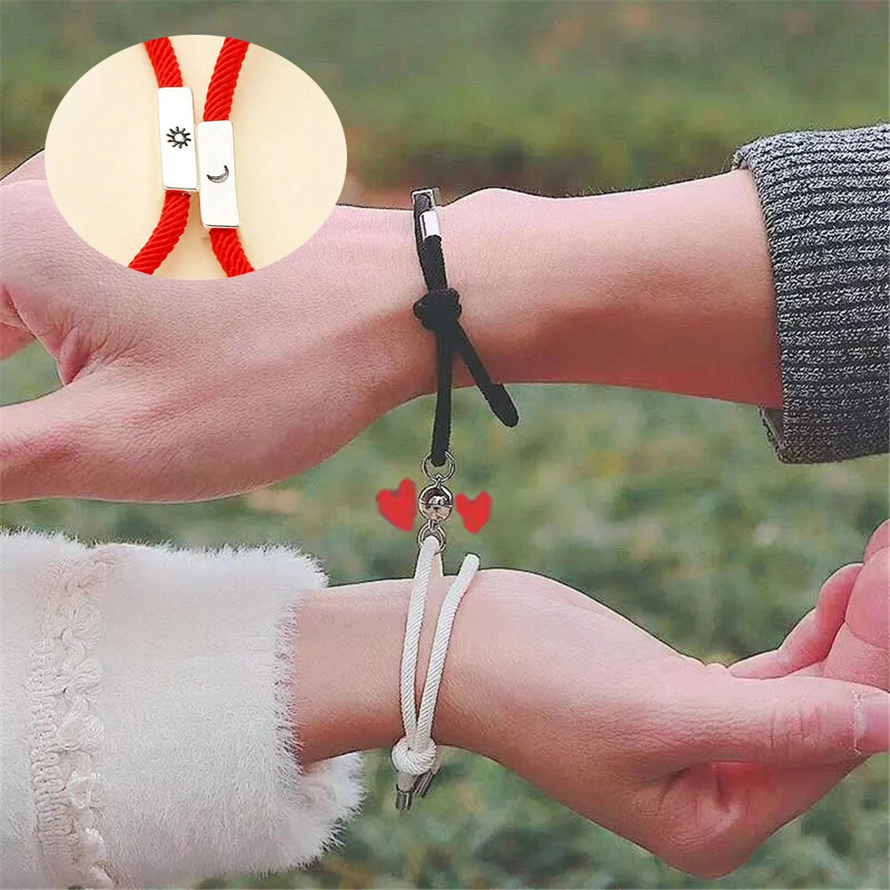 Women Men Fashion Gift For Couple Magnet Bracelet Stainless Steel