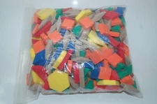 Large Bag of ETA Cuisenaire Pattern Blocks, Foam 6 Colors Teaching Manipulative.