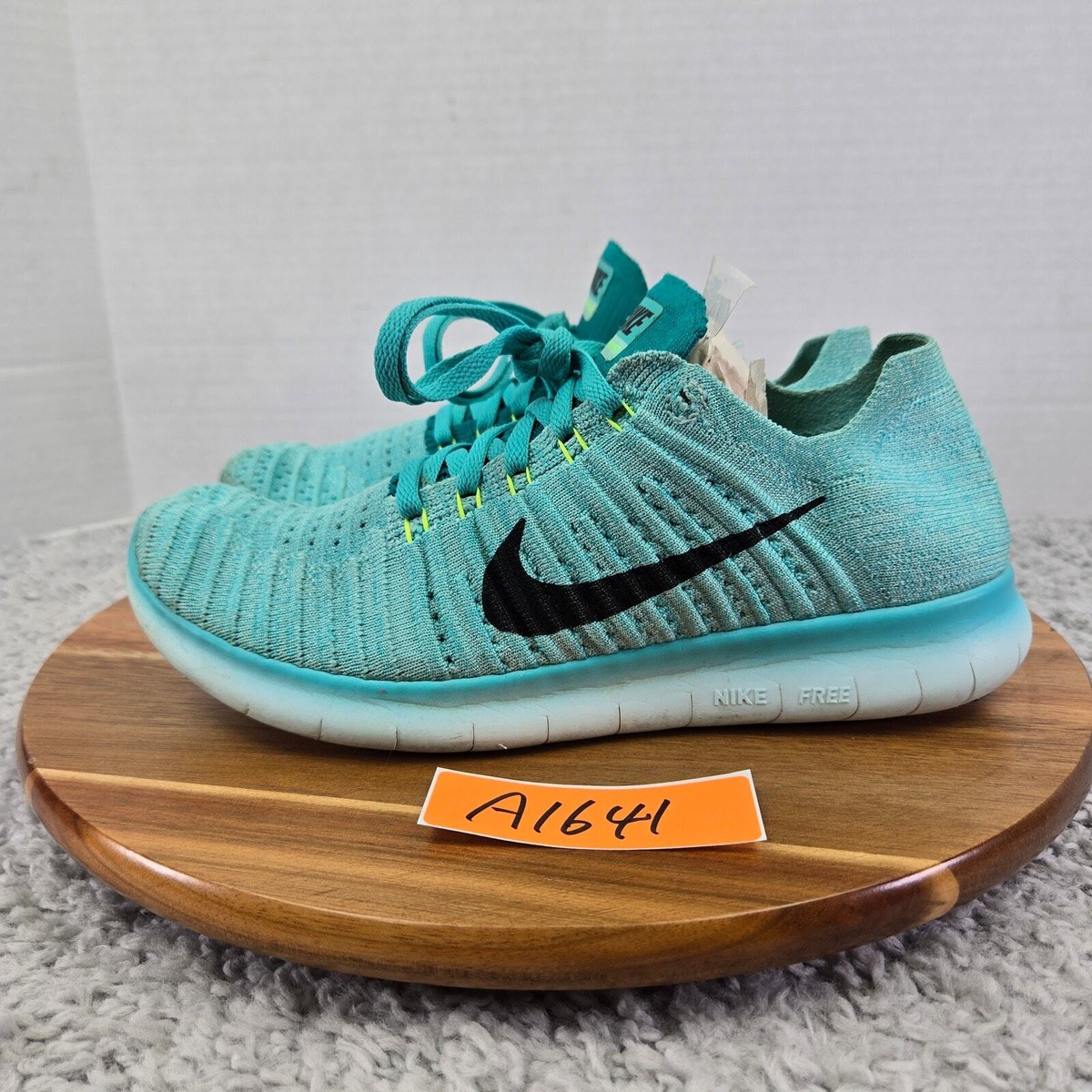 Nike Free Rn Flyknit Hyer Turquoise Athletic Running Shoes Womens