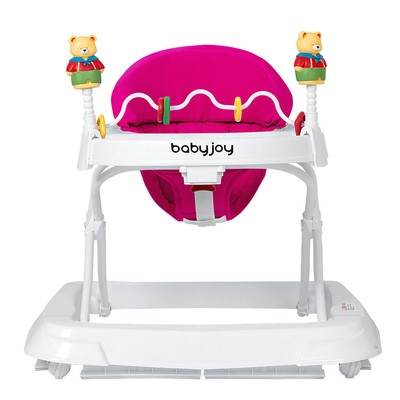 Baby Walker Adjustable Height Removable Toy Wheels Fold Portable Kids 3 Colors