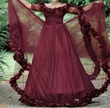 Off Shoulder Floral Bride's Wedding Dress Gowns Bridal Frock Fast Shipping 