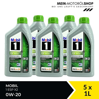 Mobil 1 ESP X2 0W-20 VW 509 00/508 00 MB 229.71 GM Porsche 5x1 Liter = 5 Liter