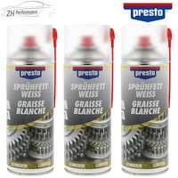 3X Presto SprüHfett Weiss Schmierfett Schmiermittel Fettspray 400Ml