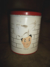VTG. 1950's Parmeco Tin Canister French Chef on Front, Made in USA. AS IS.