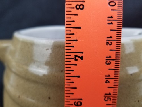 Vintage UHL POTTERY CO. Beige Glazed Stonewear Ceramic Pitcher Huntingburg IN - Picture 12 of 12