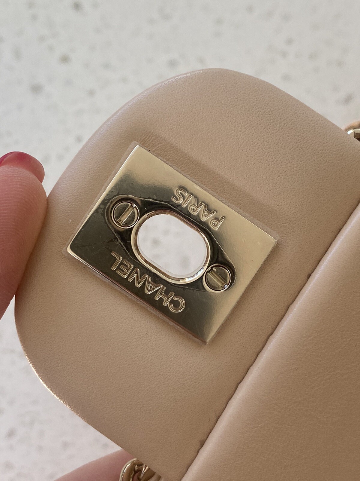 Authentic Rare Beige Chanel Running Chain Small Flap bag image 6