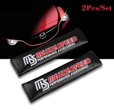 2x Mazdaspeed Carbon Fiber Look Seat Belt Covers Shoulder Pads Cushion For Mazda
