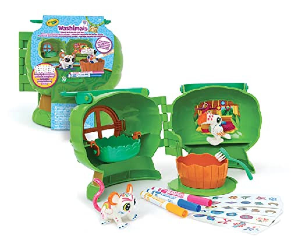 (TG. Set da 11 pezzi) CRAYOLA 74-7476 Washimals Safari, Set Casetta sull'Albero,
