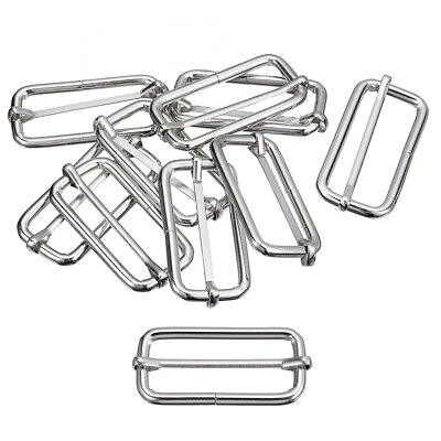 Dias Schnallen, 10 Stück 50 x 20 x 4,8 mm Rechteck für Gürtel Silber Ton