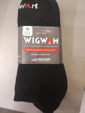 Wigwam "The Boy Gan" Low Cut 3PR Black My FAVORITE Pair Athlertic Socks Sz. Med