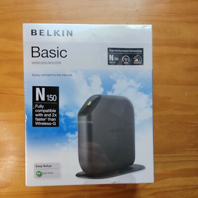 NEW Belkin N150 Basic Wifi Router 802.11n up to 150Mbps 2.4GHz 4Lan ...