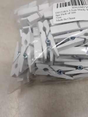 100 Mollette Legno 3,5 Cm Bianche - Per Craft, Decorazioni E Fai Da Te - Foto 2