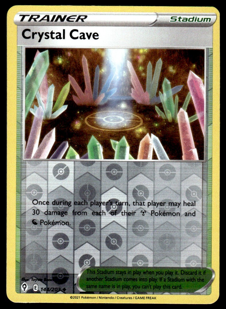 Crystal Cave #144/203 Reverse Holo 2021 Pokemon Evolving Skies LP