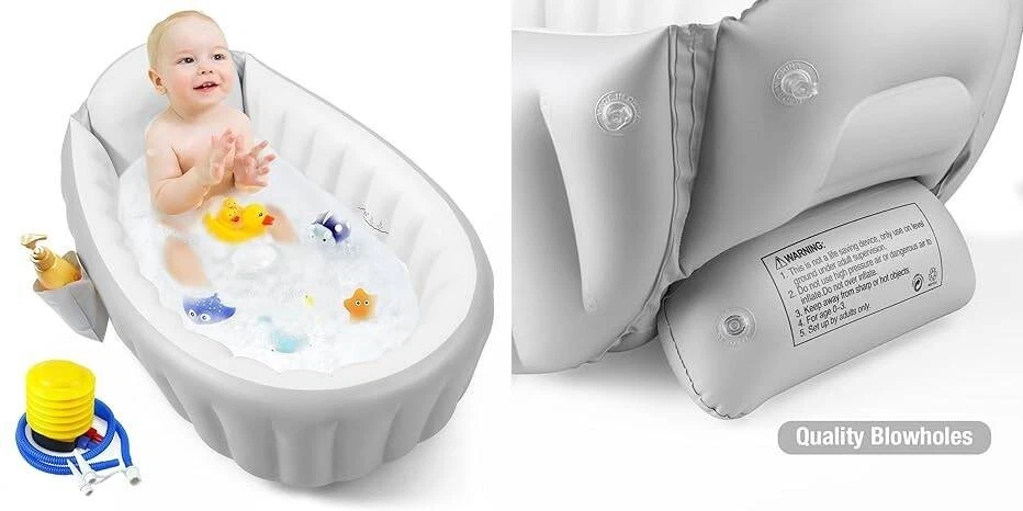 Bañera inflable para bebés, bañera para niños pequeños para ducha bañera. nuevo. Foto 3 de 4