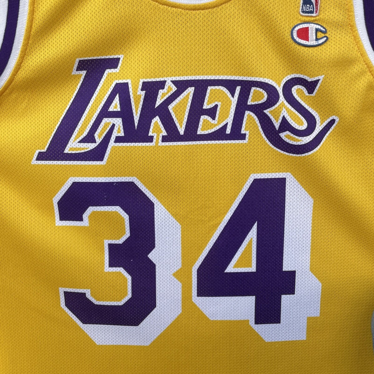 O'NEAL 34 LAKERS ユニフォーム Vintage Shaquille O'Neal #34 Los Angeles Lakers Champion Jersey