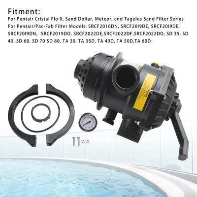 262506 1-1/2''Inch 6-Way Clamp Style Valve Compatible with Pool & Spa Sand Filter