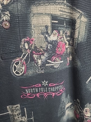 Clearwater Outfitters Santa Motorcycles North Pole Choppers Short Sleeve Polo2XL - Picture 2 of 5