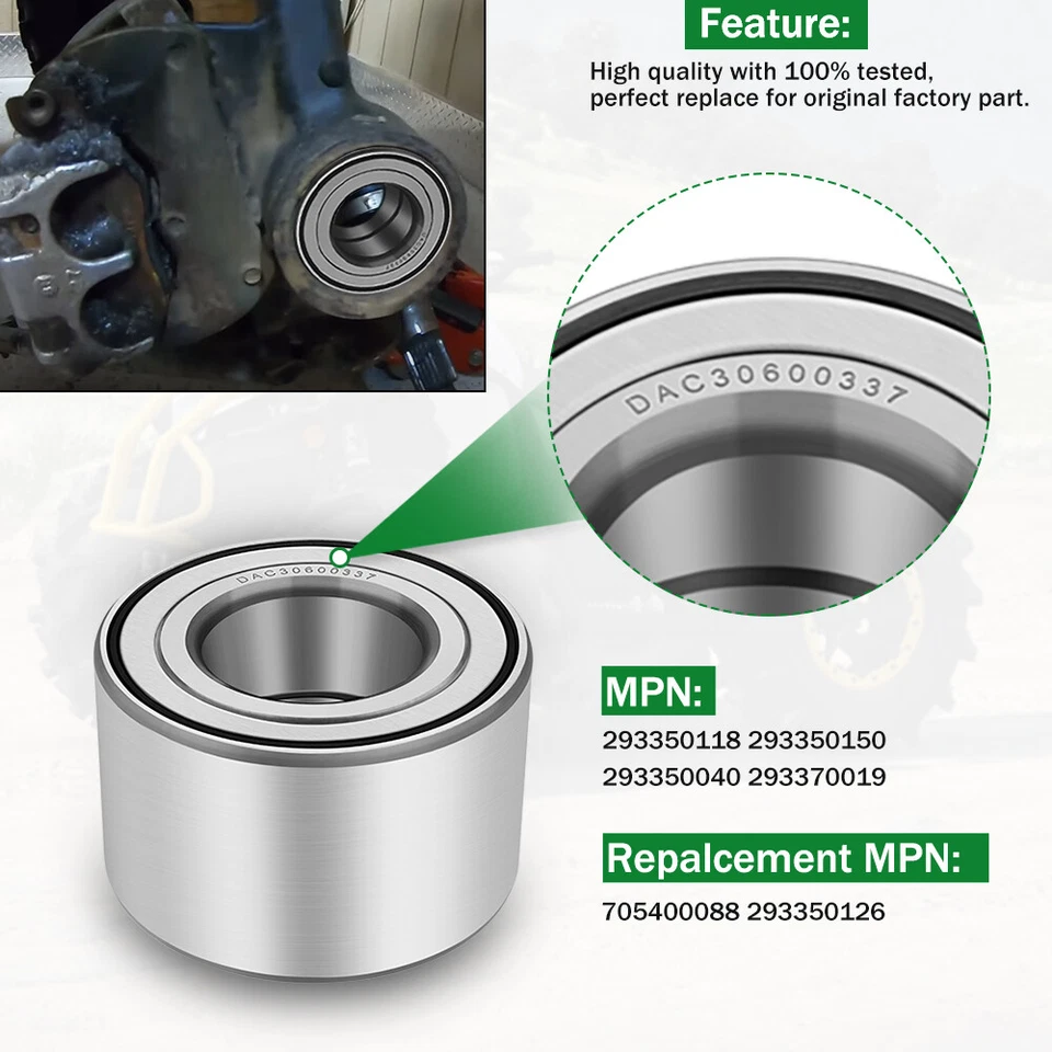 Front & Rear Wheel Bearing for Can Am Outlander 330 400 450 500 570 650 850 1000 - Изображение 3 из 4