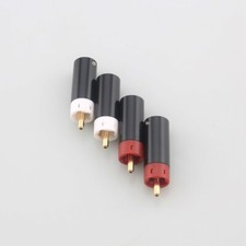 4PCS RCA plug Hifi audio 24k Gold plated Star line cable connector 8mm DIY