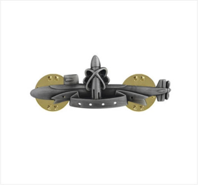 GENUINE U.S. NAVY BADGE: SUBMARINE SSBN DETERRENT PATROL - MINIATURE, OXIDIZED