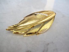 Small gold leaf hair barrette alligator clip bridal clip bridal barrette
