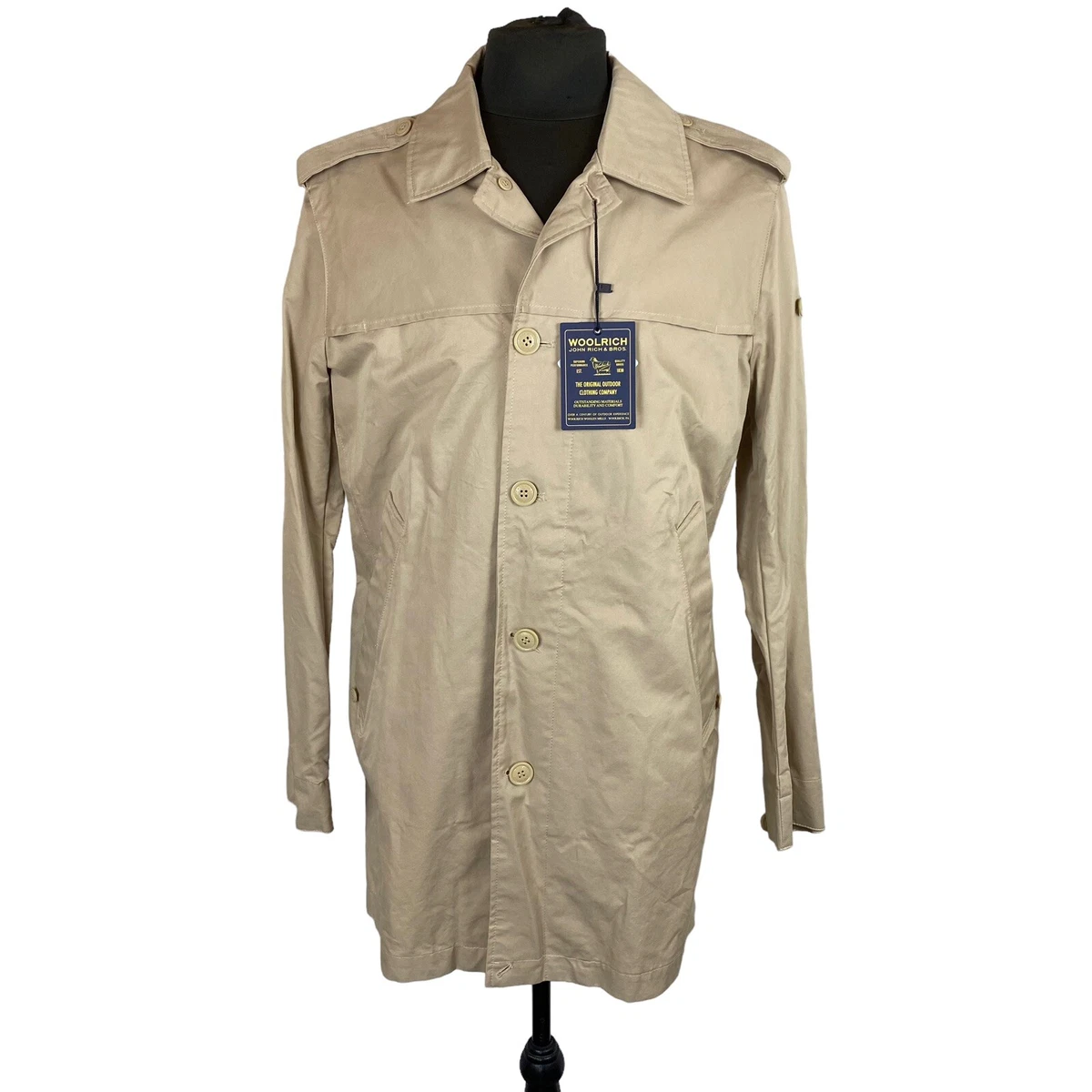 BNWT Woolrich New Chukker Coat Jacket Medium Beige Tan Canvas Cotton City  Work | eBay