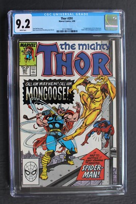 THOR #391 MONGOOSE Spider-Man 1988 1st ERIC MASTERSON aka THUNDERSTRIKE CGC 9.2
