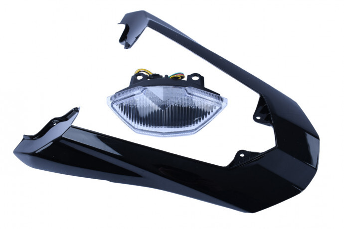 Carénage arrière noir avec feu transparent pour moto Kawasaki Z1000SX ZXT00G