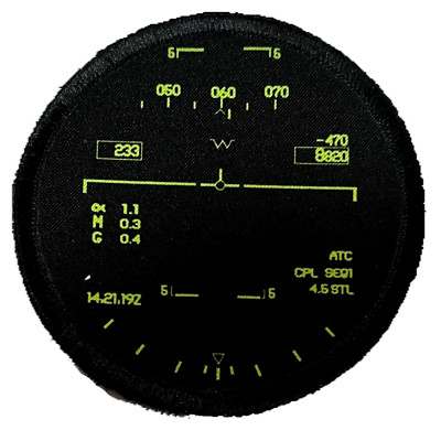 FA18 Hornet HUD Heads Up Display Morale Patch- Hook and loop Custom Patch 3''