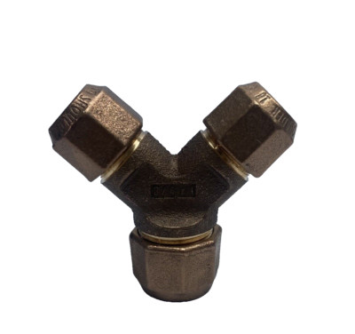 Y BRANCH BRASS MUELLER H-15343N TWO BRANCH-SHORT BODY CONNECTION CTS O.D.