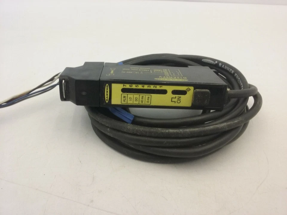 BANNER D12EN6FV GLASS FIBER OPTIC SENSOR 10-30VDC SPST NPN 2M 6.5 FT CABLE NNB - Image 4 of 4