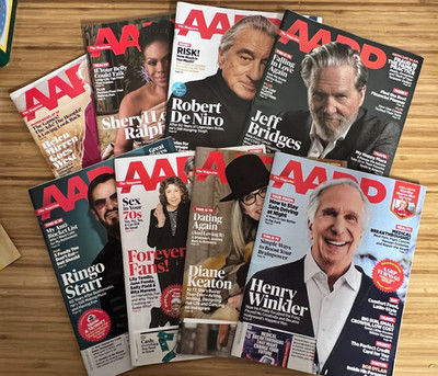Lot of 8 AARP Magazines - DeNiro Briges Starr Keaton Winkler +