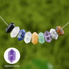 6PCS 6X12mm Double Terminated Hexagonal Pointed Beads Pendant for Jewelry Making