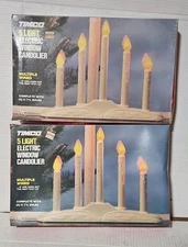  5 Light Window Candelabra Candolier Vintage Electric Christmas Decor USA Lot 2