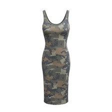 Cacia Tank Top Womens S Green Camo Racerback Sleeveless Scoop Neck USA Made
